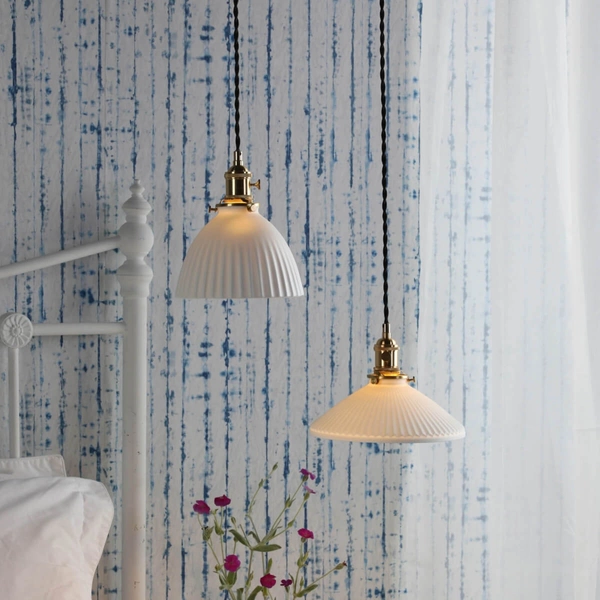 Wisząca lampa ceramiczna Hadano HAD0140-10 mosiądz biały