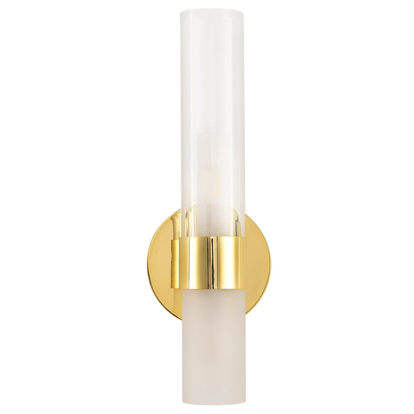 Lampa ścienna tuba Candela DN1505-1 gold Step szklana złota