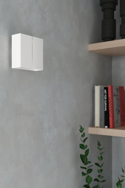 Kinkiet LAMPA ścienna SL.0375 kwadratowa OPRAWA kostka cube biała