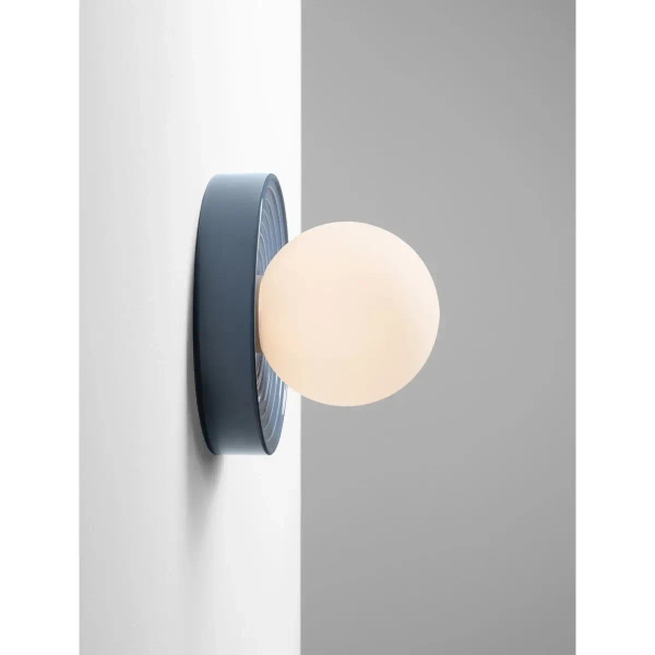 Porcelanowa lampa ścienna MALVANO LE45262 do salonu okrągła niebieska
