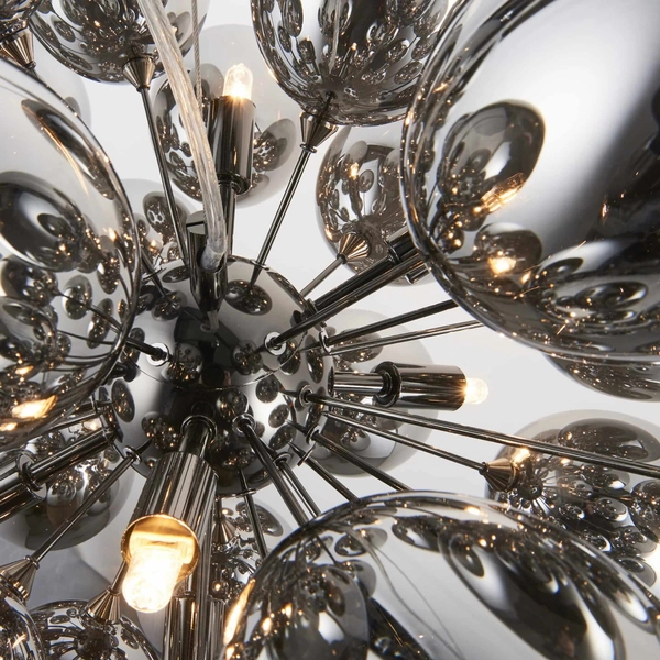 Lampa wisząca szklane klosze Infinity 80124 Endon kulista bańki czarny chrom