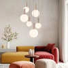 Wisząca lampa molekułowa TESTA beżowa biała 36-50915 6xG9 kulista