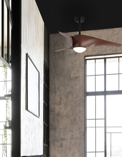 LAMPOWENTYLATOR sufitowy SAMPUES LE42553 Luces Exclusivas metalowa OPRAWA plafon LED 18W 3000K wiatrak plafoniera brązowa