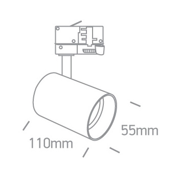 Lampa sufitowa 3-fazowa ISA MYL.00081 LED 12W 3000K regulowana tuba czarny