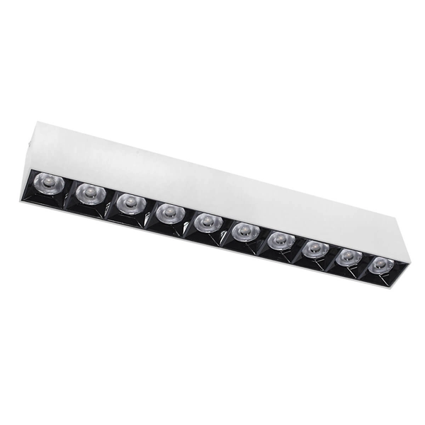 Prostokątna lampa natynkowa 1063 Domeno LED 30W 3000K oczka do pokoju biała