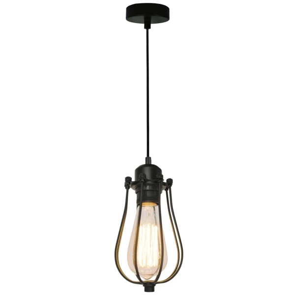 LAMPA wisząca HORTA P14030C Zumaline loftowa OPRAWA druciana czarna