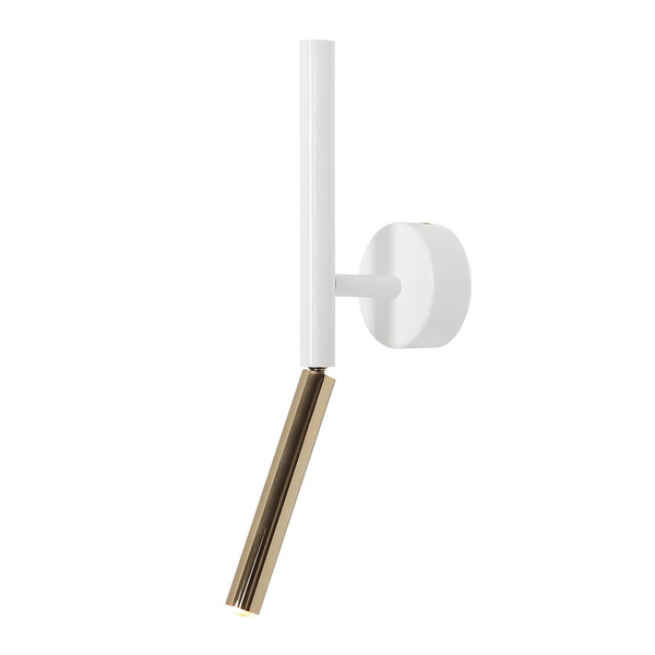 Ścienny kinkiet regulowany Stick 1067C Aldex tuba biała złota