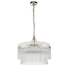 Wisząca lampa szklana na łańcuchu szklana chrom Marietta OUTLET