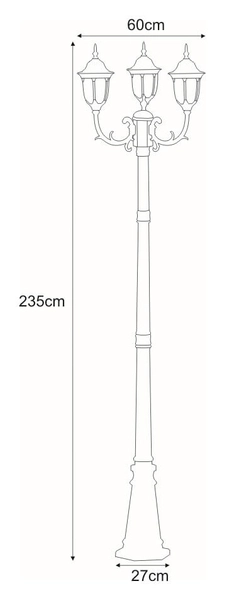 Latarnia stojąca Vasco K-7007A2/3N CZARNY antyczna czarna