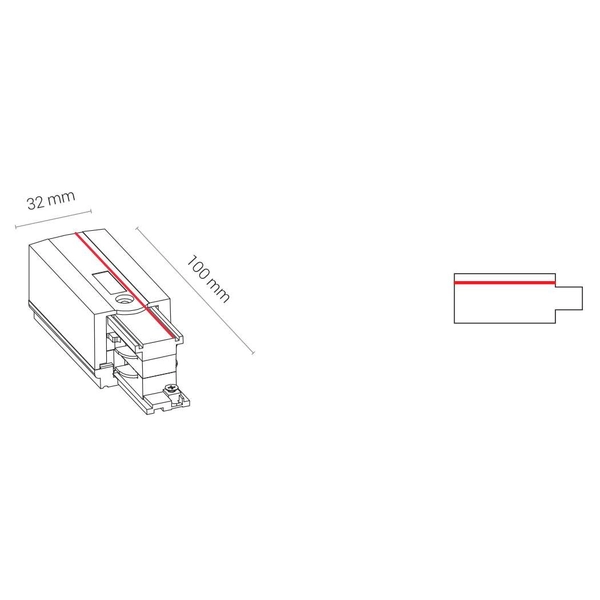 Zasilanie końcowe szynoprzewodu CTLS POWER END CAP 8233 Nowodvorski uziemienie lewe do 3-fazowej szyny natynkowej 230V czarne