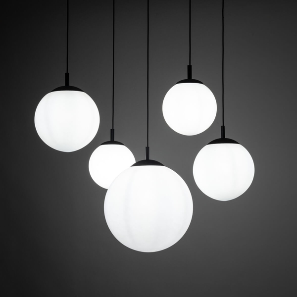 Lampa wisząca do kuchni Esme 4791 pająk kaskada balls czarna biała