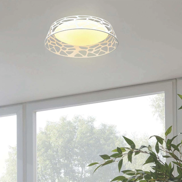 Plafon LAMPA sufitowa Forina Bianco PL Orlicki Design okrągła OPRAWA z wycięciami LED 48W 3000K biała