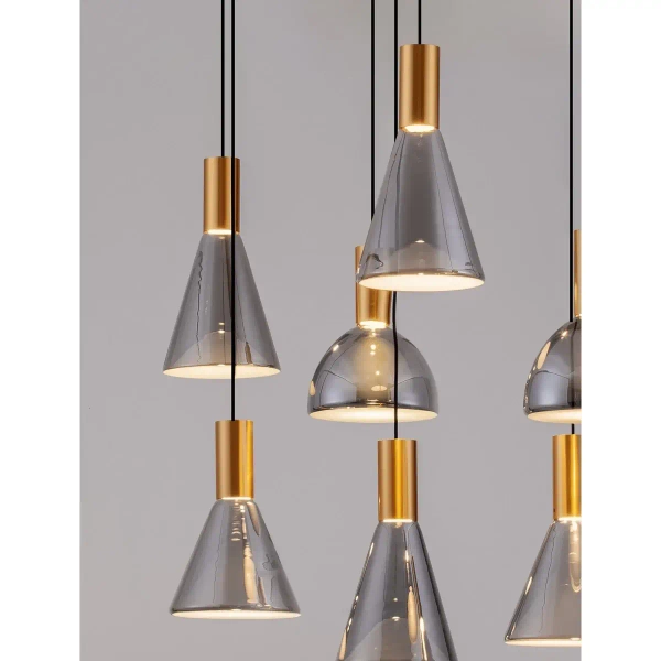 Ledowa zwisająca lampa SARDUNO LE45141 LED 47W szaro złota