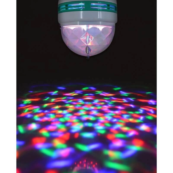 Żarówka dyskotekowa LED 3W obrotowa RGB stroboskop multikolor
