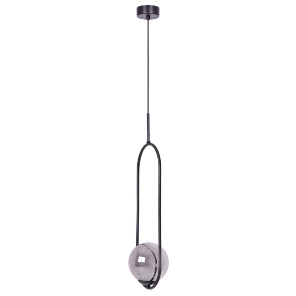 Wisząca lampa elipsa Davos K-5110 Kaja ball kula grafitowa czarna