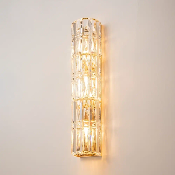 Kinkiet podłużny tuba Facet MOD094WL-03G Maytoni kryształowy złoty