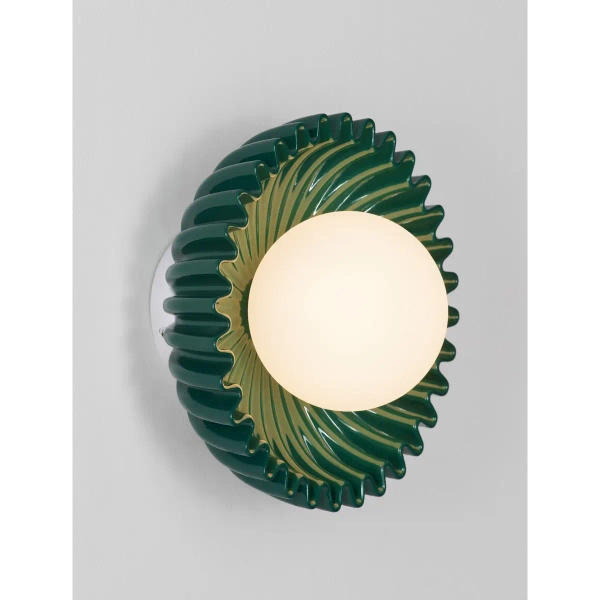 Ceramiczna lampa ścienna ALMENDA LE45269 talerz zielony
