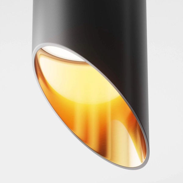 Lampa sufitowa reflektorek ścięta tubka czarna Lipari OUTLET