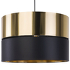 Okrągła lampa wisząca Hilton 4346 TK Lighting z tkaniny czarna złota