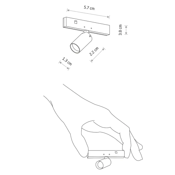 Ledowa lampka 1-obwodowa 11712 LED 1W 3000K czarny