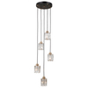 Lampa wisząca tuba Torno PND-40813-5R-BK-HBR czarny złoty przezroczysty