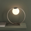 Lampa na komodę kula L&-192495 Light& ring przecierana srebrna