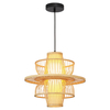 Wisząca lampa skandynawska Astra LP-3110/1P NT boho drewniana beżowa