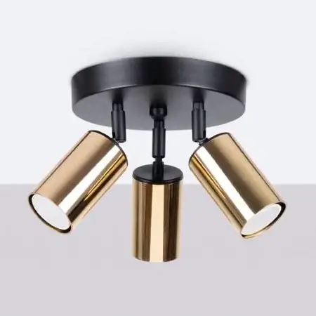 Lampa sufitowa Winx SL.1385 Sollux kuchenna tubki czarna złota