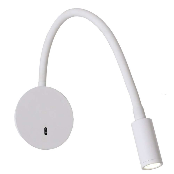 LAMPA ścienna SENISE LP-2021/1W WH regulowana LED 3W 3000K na peszlu biała