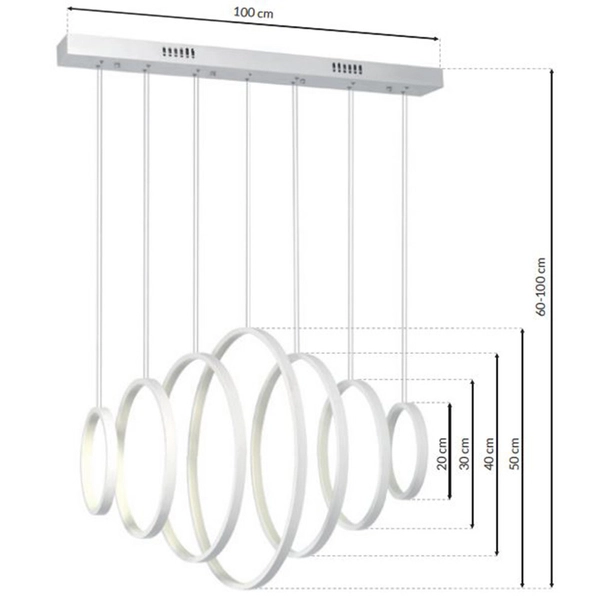 LAMPA wisząca VERTIGO ML335 Milagro dekoracyjna OPRAWA zwis LED 86W 4000K LISTWA sufitowa biała