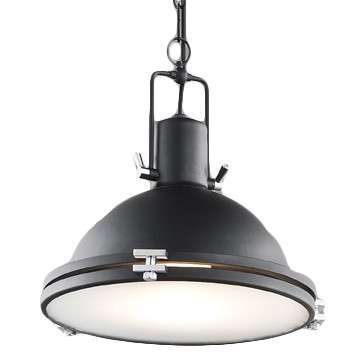 Industrialna LAMPA wisząca NAUTILIUS M 10268106 Kaspa okrągła OPRAWA na łańcuchu ZWIS metalowy czarny
