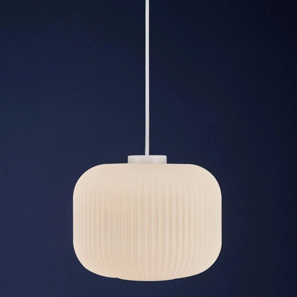 Żyrandol plisowany Milford 46583001 Nordlux do salonu szklany biały