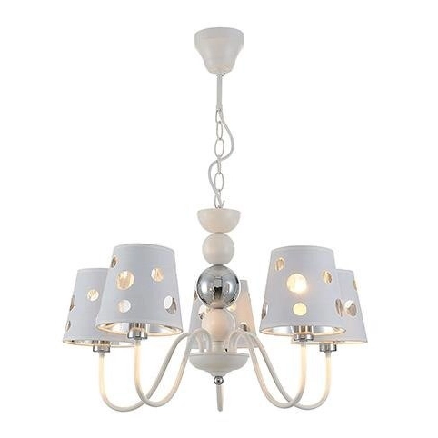 Abażurowy żyrandol BATLEY 50205110 zwis na łańcuchu biały