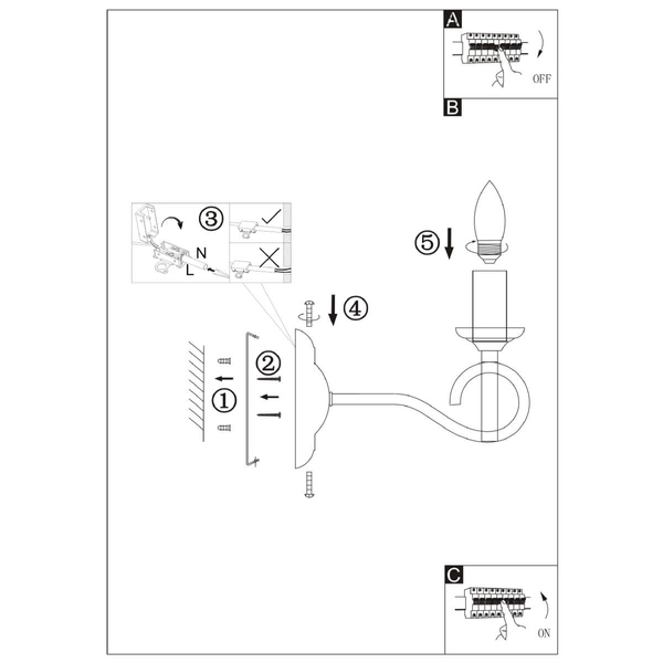 Kinkiet maria teresa LAMPA ścienna TRUNCATUS 69003-2W Globo świecznikowa OPRAWA klasyczna mosiądz