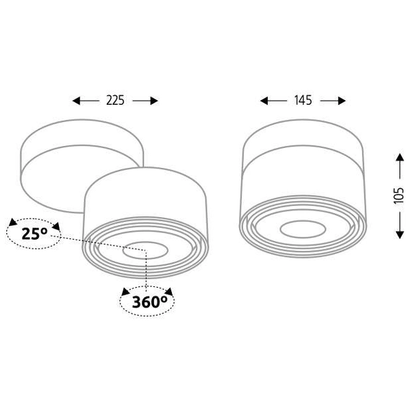 Plafon LAMPA sufitowa HIMI 1121 Shilo natynkowa OPRAWA metalowa czarna
