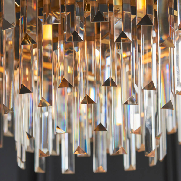 Wisząca lampa glamour L&-1107785 szklana mosiądz przezroczysty