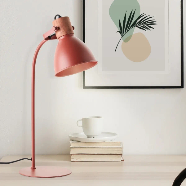 Regulowana lampa stołowa Erena 94555/01 metalowa czerwona