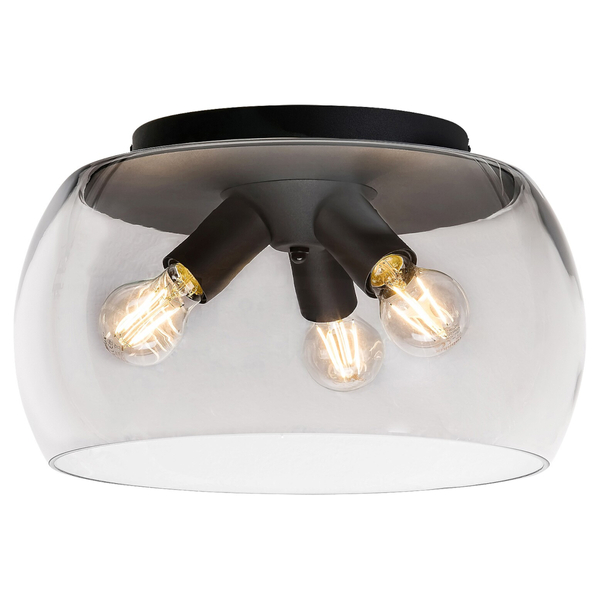Szklana lampa sufitowa Ursula 3189 Rabalux do jadalni czarna przezroczysta
