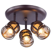 Sufitowa LAMPA plafon OBERON 5337 Rabalux metalowa OPRAWA obudowany szklany klosz brązowa kawowa bursztynowa