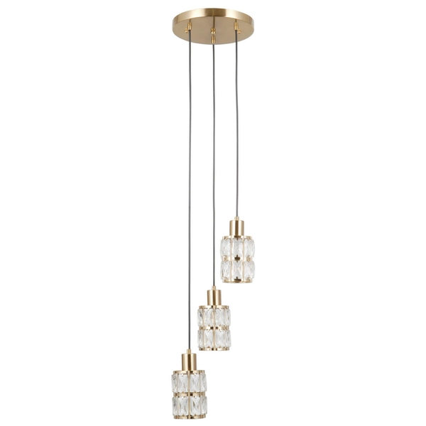 Wisząca lampa do salonu szklana Alma PND-40668-3-HBR złoty przezroczysty