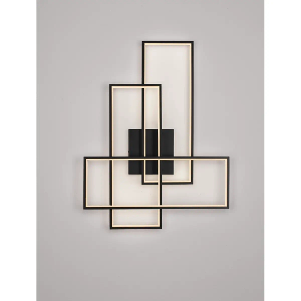 Metalowa lampa ścienna do salonu DENVERA LE45478 LED 48W 3200K frame czarna