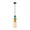 Wisząca lampa tuba Busco PND-30263-1C-BRO-AMB bursztynowy złoty kolorowy