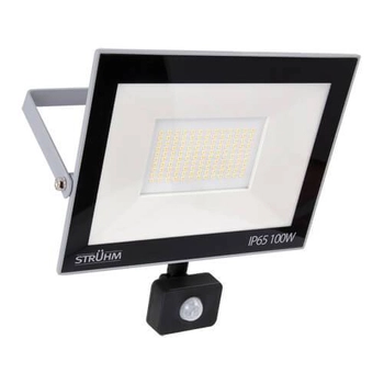 Zewnętrzna LAMPA ścienna KROMA LED 100W 4500K 03608 Ideus elewacyjna OPRAWA reflektorowa z czujnikiem ruchu outdoor IP65 szara