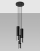 Modernistyczna LAMPA wisząca SL.0943 metalowa OPRAWA loftowy ZWIS tuby kaskada czarna chrom