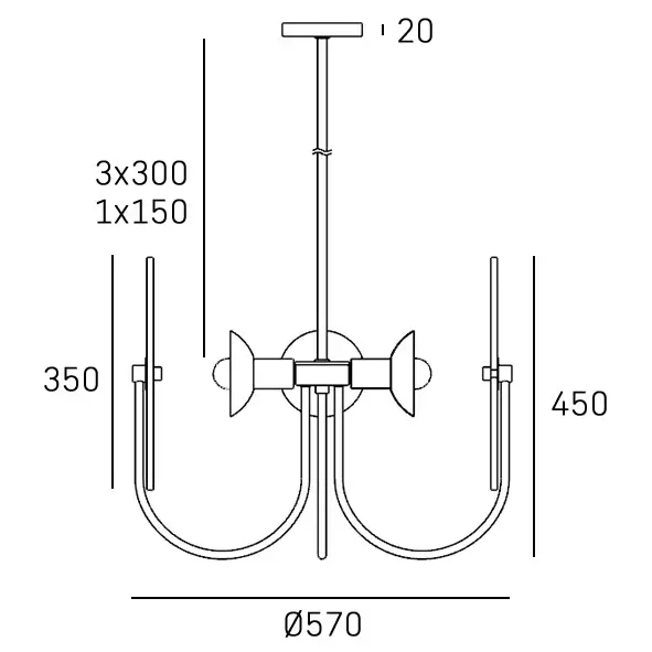 Wisząca lampa Modena P04814BR Cosmolight talerze mosiądz białe
