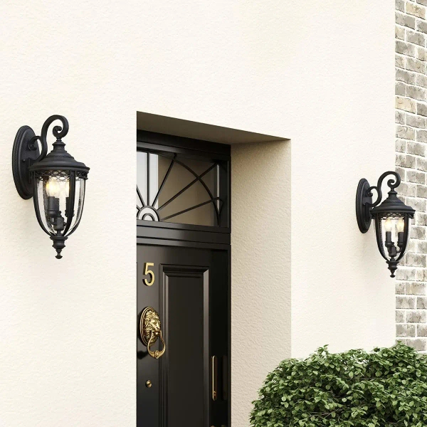 Elewacyjna LAMPA ogrodowa English FE-EB2-M-BLK Elstead FEISS zewnętrzna OPRAWA elewacyjna klasyczna outdoor IP44 czarna przezroczysta