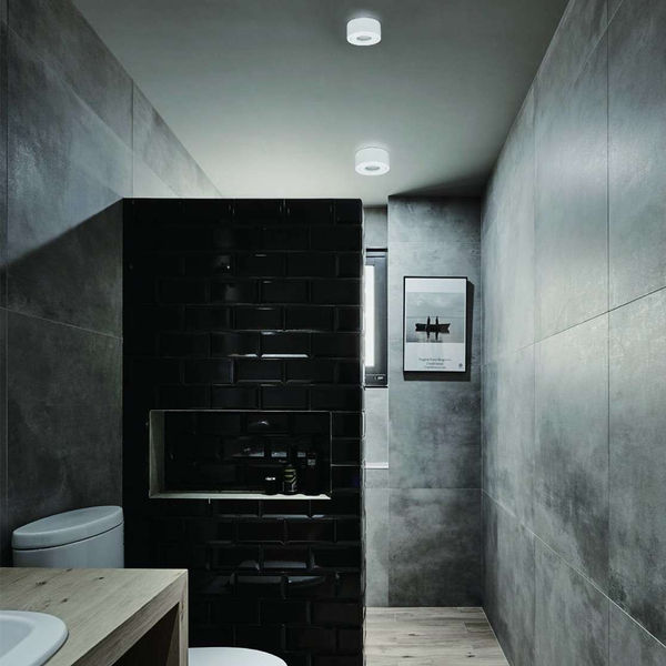 Okrągła LAMPA natynkowa Rullo Nero Mini IP44 Orlicki Design metalowa OPRAWA sufitowa LED 5W 3000K spot IP44 czarna