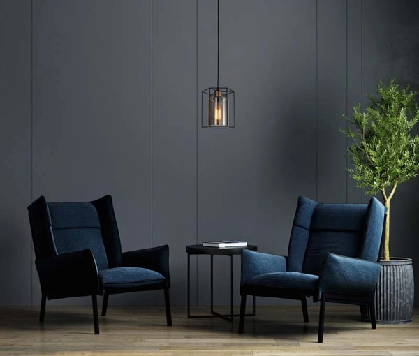 Industrialna LAMPA wisząca KALULA PND-78901-1-BK+SG Italux metalowy ZWIS druciany do przedpokoju czarny