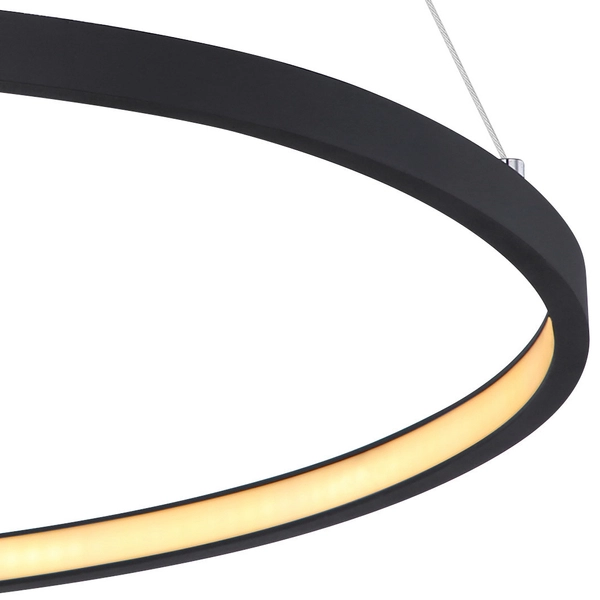 LAMPA wisząca RALPH 67192-29B Globo metalowa OPRAWA okrągła LED 29W 3000K zwis czarny