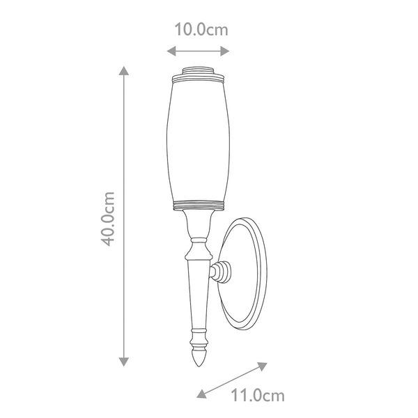 Hermetyczny kinkiet BATH-DRYDEN5-PC IP44 polerowany chrom